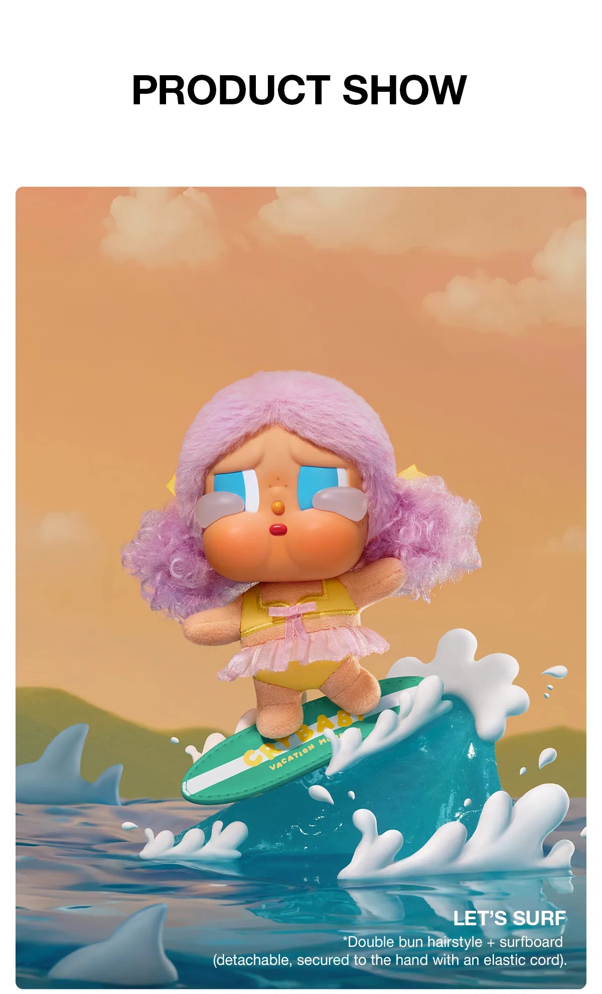 Pop Mart CRYBABY Vacation Mode On Series-Vinyl Plush Pendant Blind Box