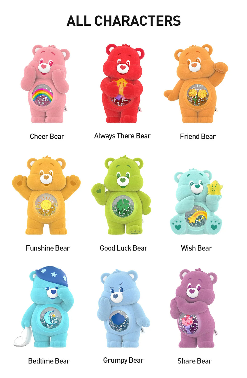 Care Bears Colorful Hugs Series Figures, Blind Box