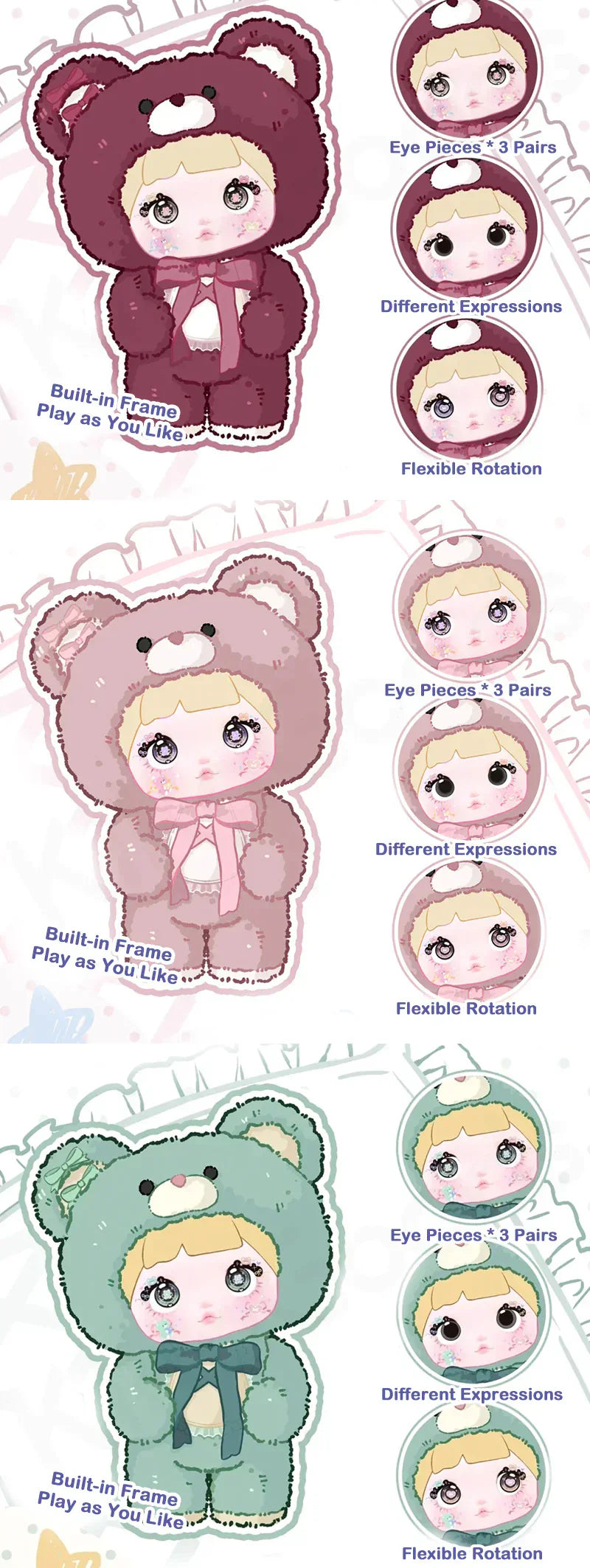 Nommi Good Night Bear Series 400% Plush Dolls, Blind Box