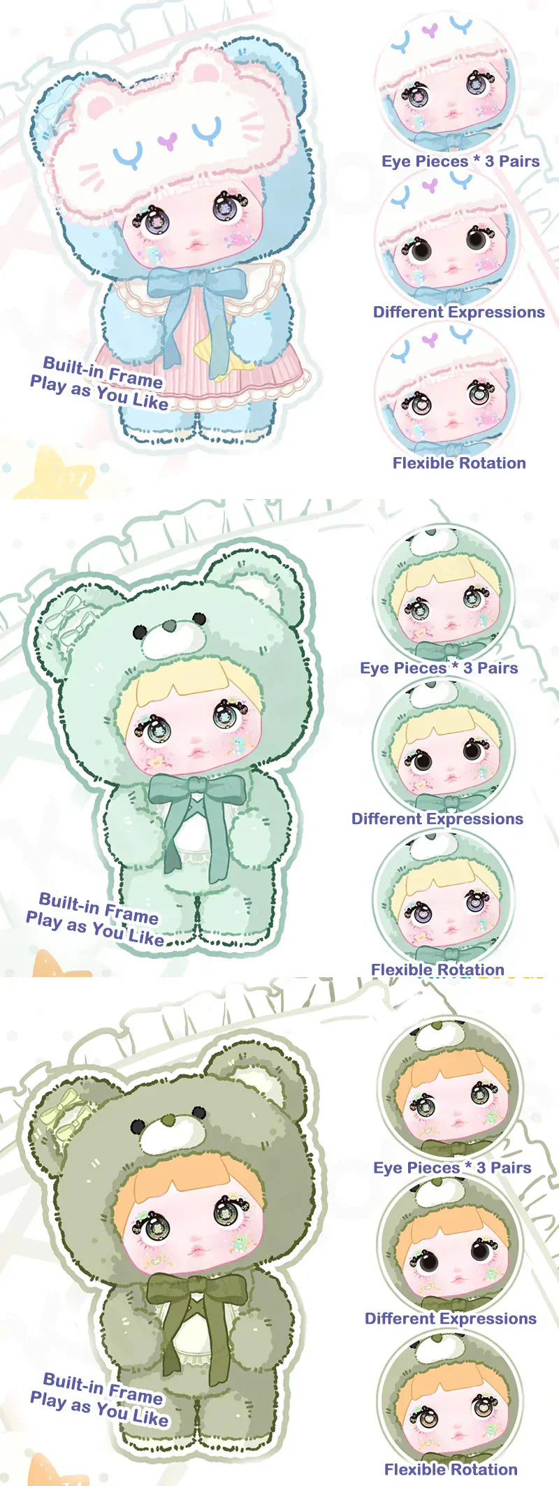 Nommi Good Night Bear Series 400% Plush Dolls, Blind Box